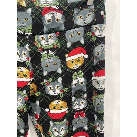 Old Navy Women XL Cat Christmas Pajama Pants Bottoms Flannel Pull On Stretch - Picture 2 of 11